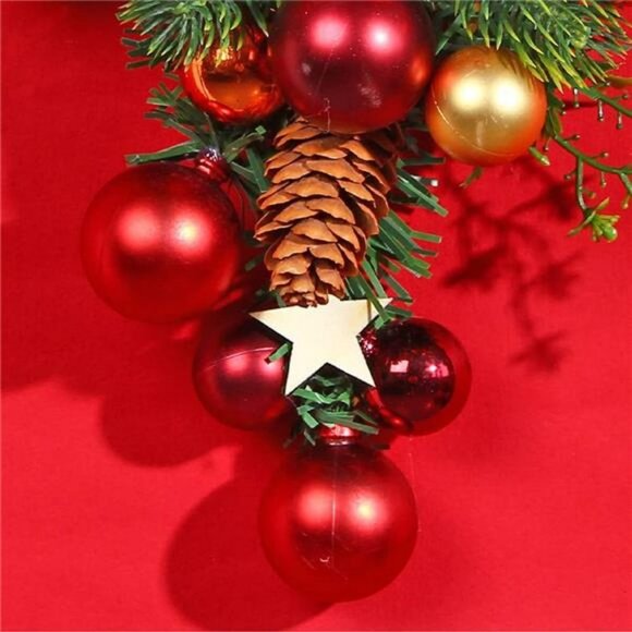 Christmas Wreath Winter Wreath for Front Door Xmas Party Favors Decoration - Picture 7 of 7